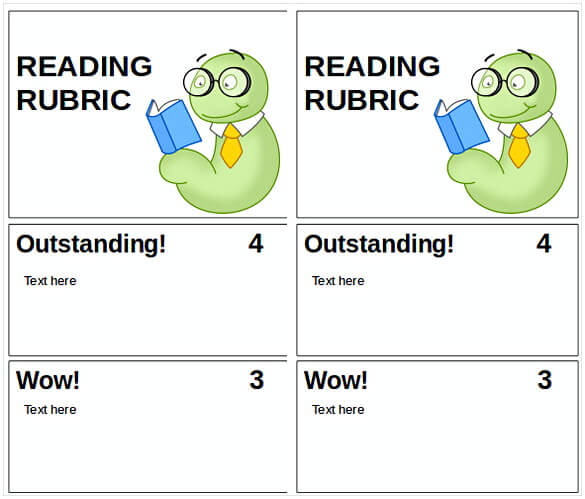 Free Rubric Bookmark Template Download