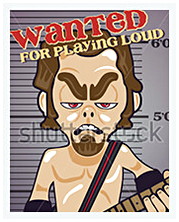 Funny Guitar Player Wanted Poster Format