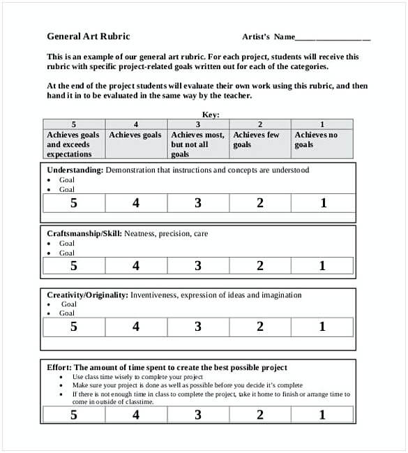 General Art Rubric