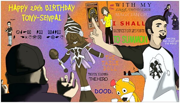 Happy Birthday Card With Cartoon Design