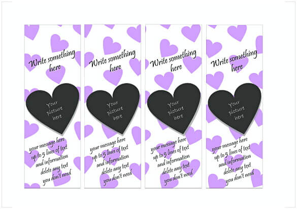 Heart Bookmark Template Free Download
