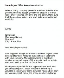 43+ Job Acceptance Letter – How To Impress Your Employer At Your First ...