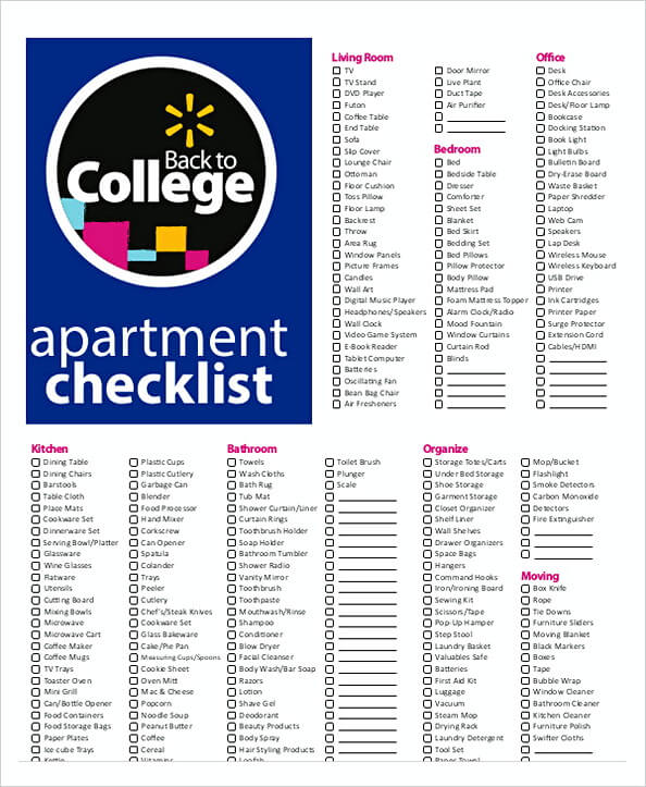 Kitchen Checklist For New Apartment Template