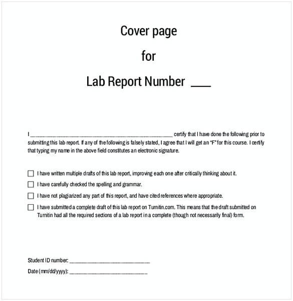 Lab Report Cover Page