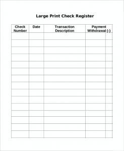Printable Check Register Template Sample | Mous Syusa