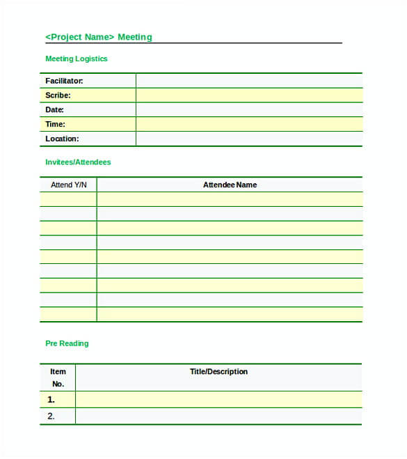 Meeting Agenda Minutes Formal Template Word Doc