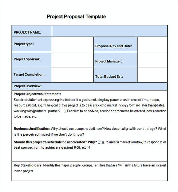 New Project Proposal Template