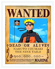 One Piece Wanted Naruto Vintage Poster Format