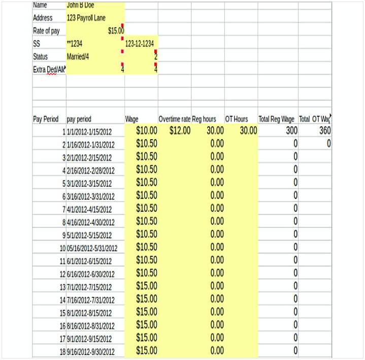 Pay Roll Paycheck Stub Template