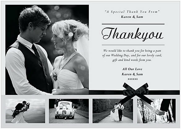 Personalised Wedding Thank You Card with Photos
