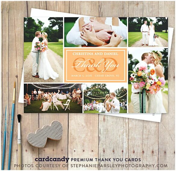 Photo Wedding Thank You Card Design