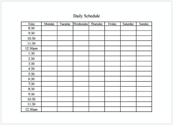 Planning and Using Daily Schedule Template