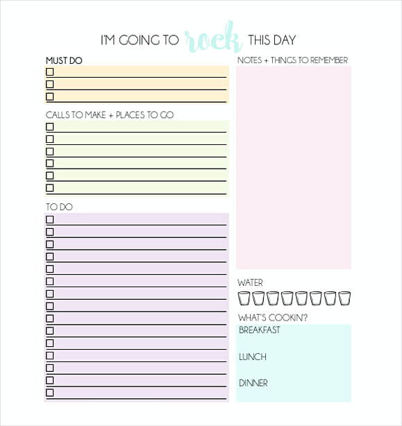 Printable Daily Organizer PlannerFile