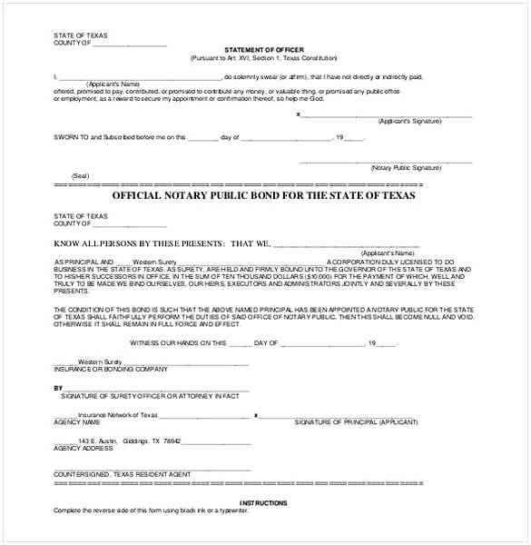 Printable Official Notary Letter