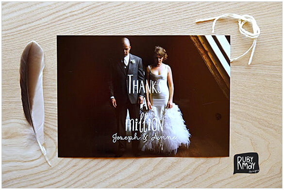 Printable Photo Wedding Thank You Card