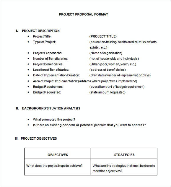 Project Proposal Format