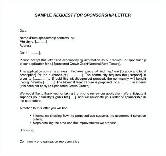 Request for Sponsorship Letter in PDF
