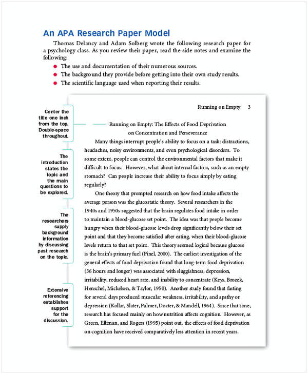 Research Paper in APA Format Example