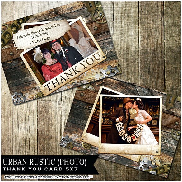 Rustic Photo Thank You Photo Card