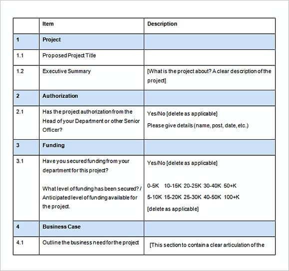 Sample Project Proposal Template