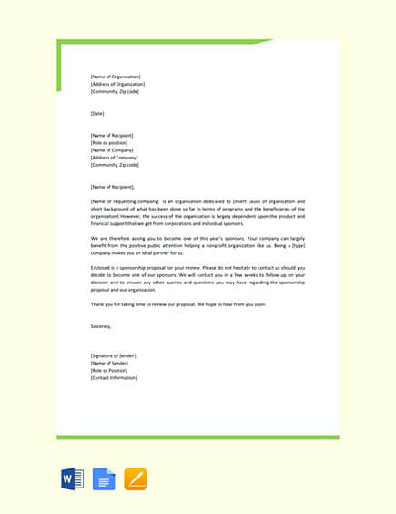 Sample Sponsorship Letter Template x