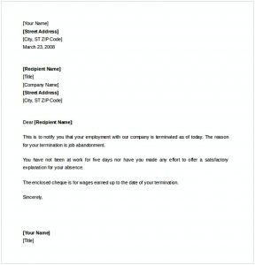 Template Termination Letter Format Sample | Mous Syusa