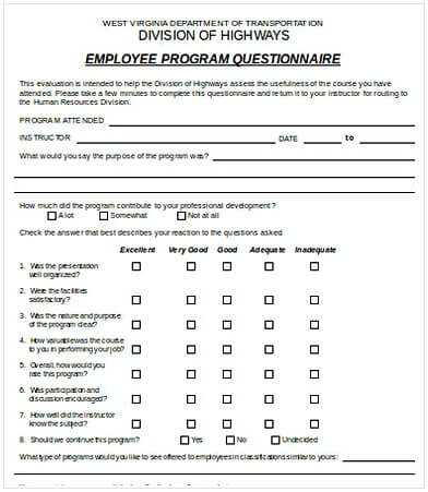 Transportation Employee Evaluation Form