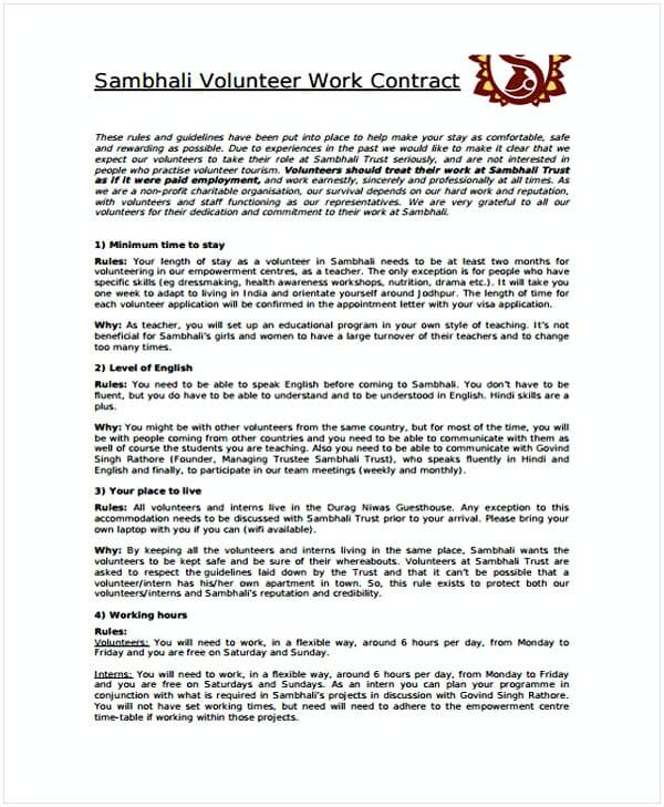 Volunteer Contract