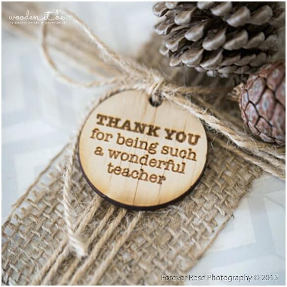 Wooden Round Teacher Gift Tag Printable Template