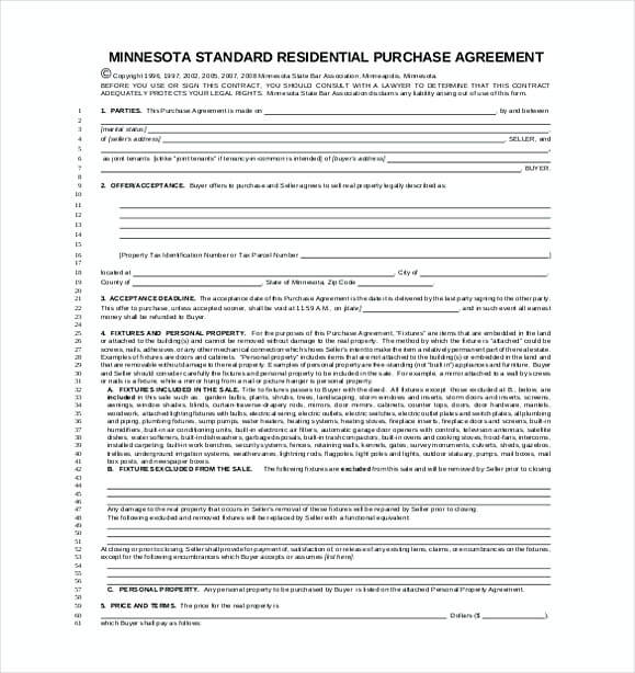 standard purchase agreement