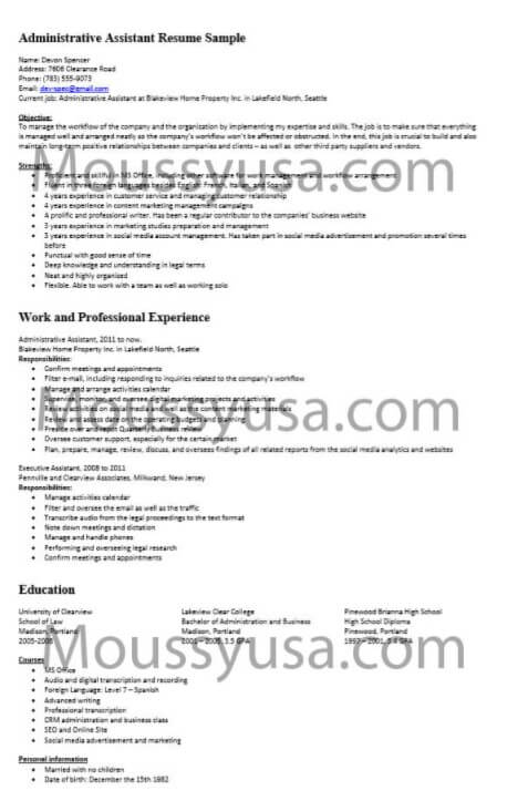 Administrative Assistant Resume Examples