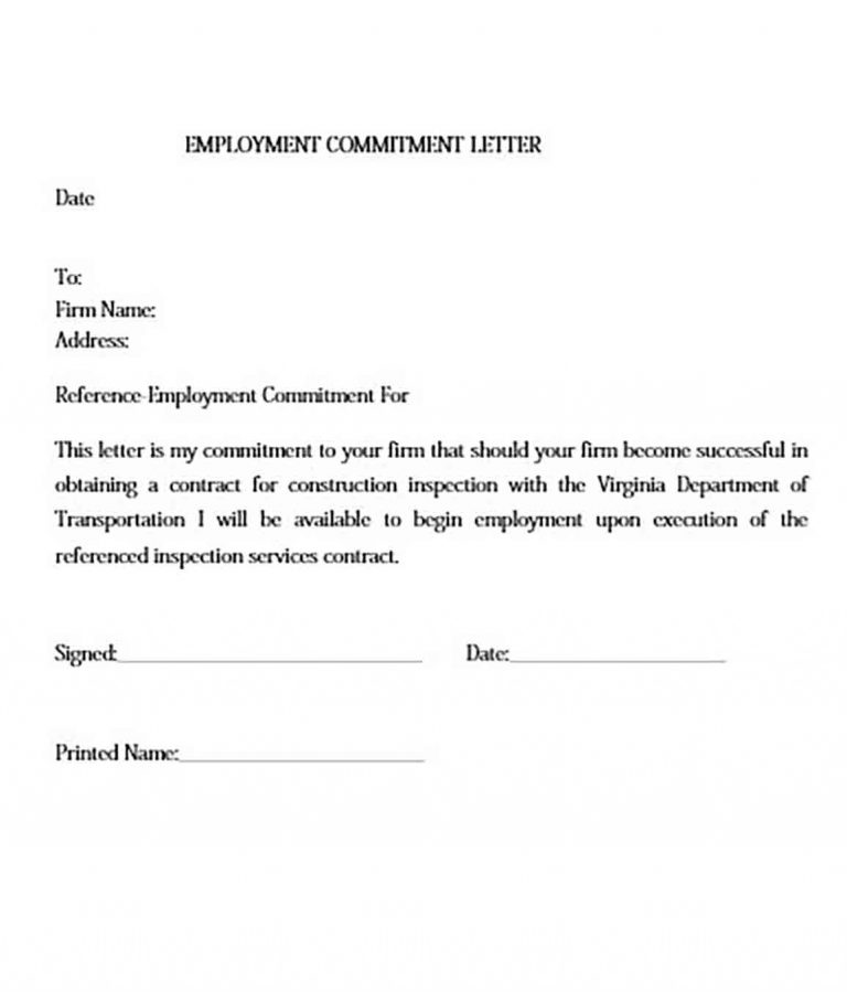 Commitment Letter Templates