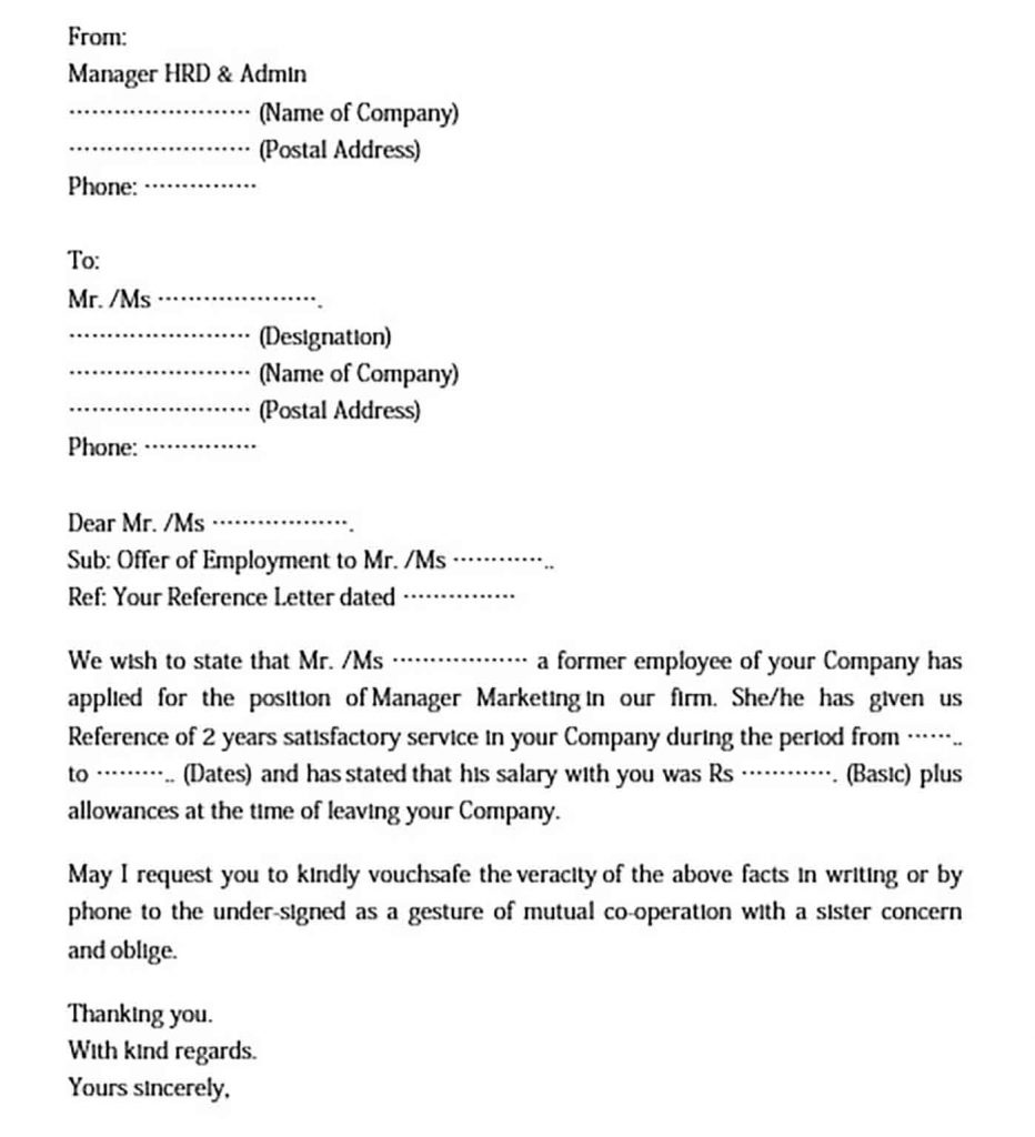 Sample Proof of Employment Letter | Mous Syusa