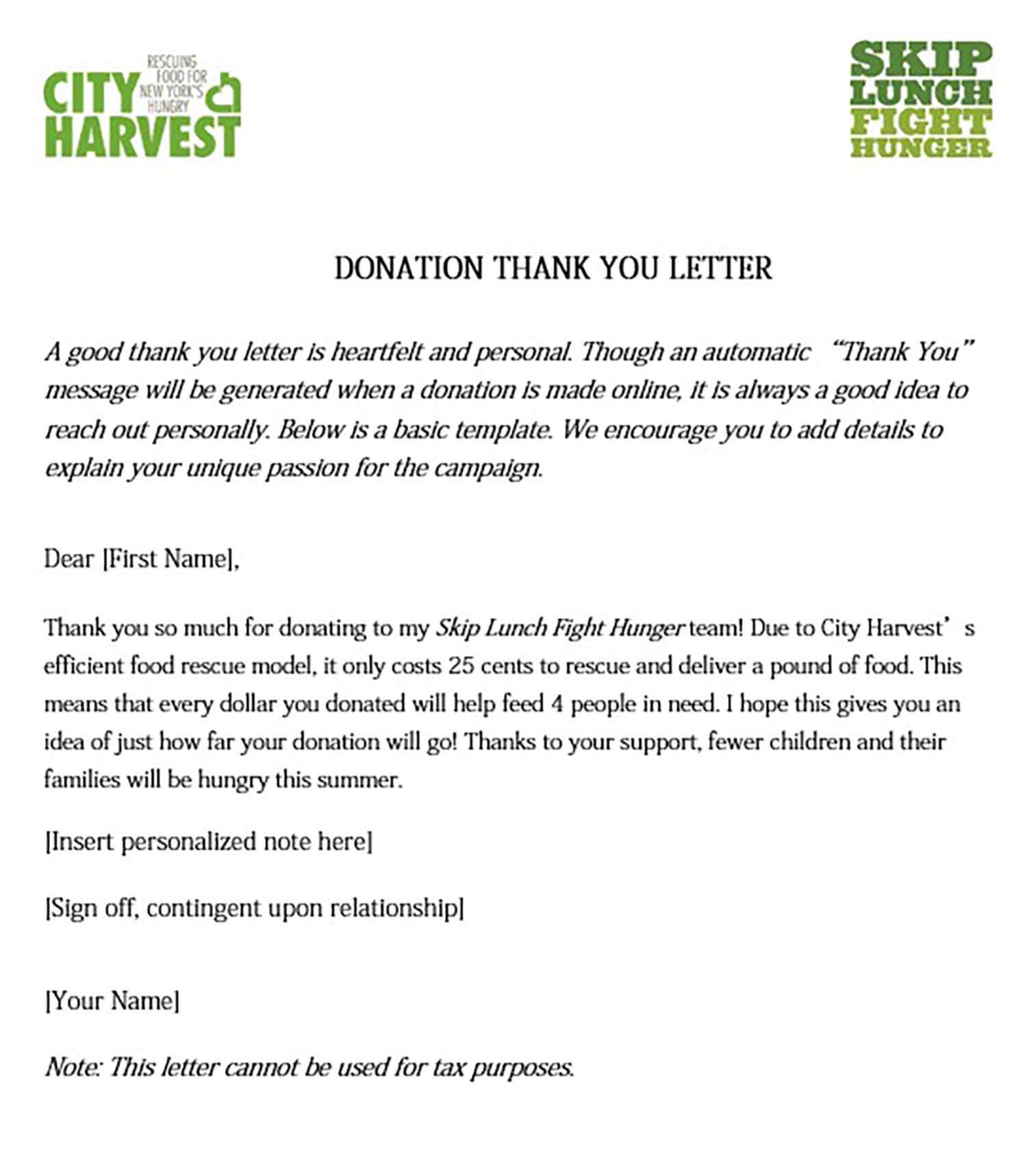 How To Write A Thank You Note For Food Donation