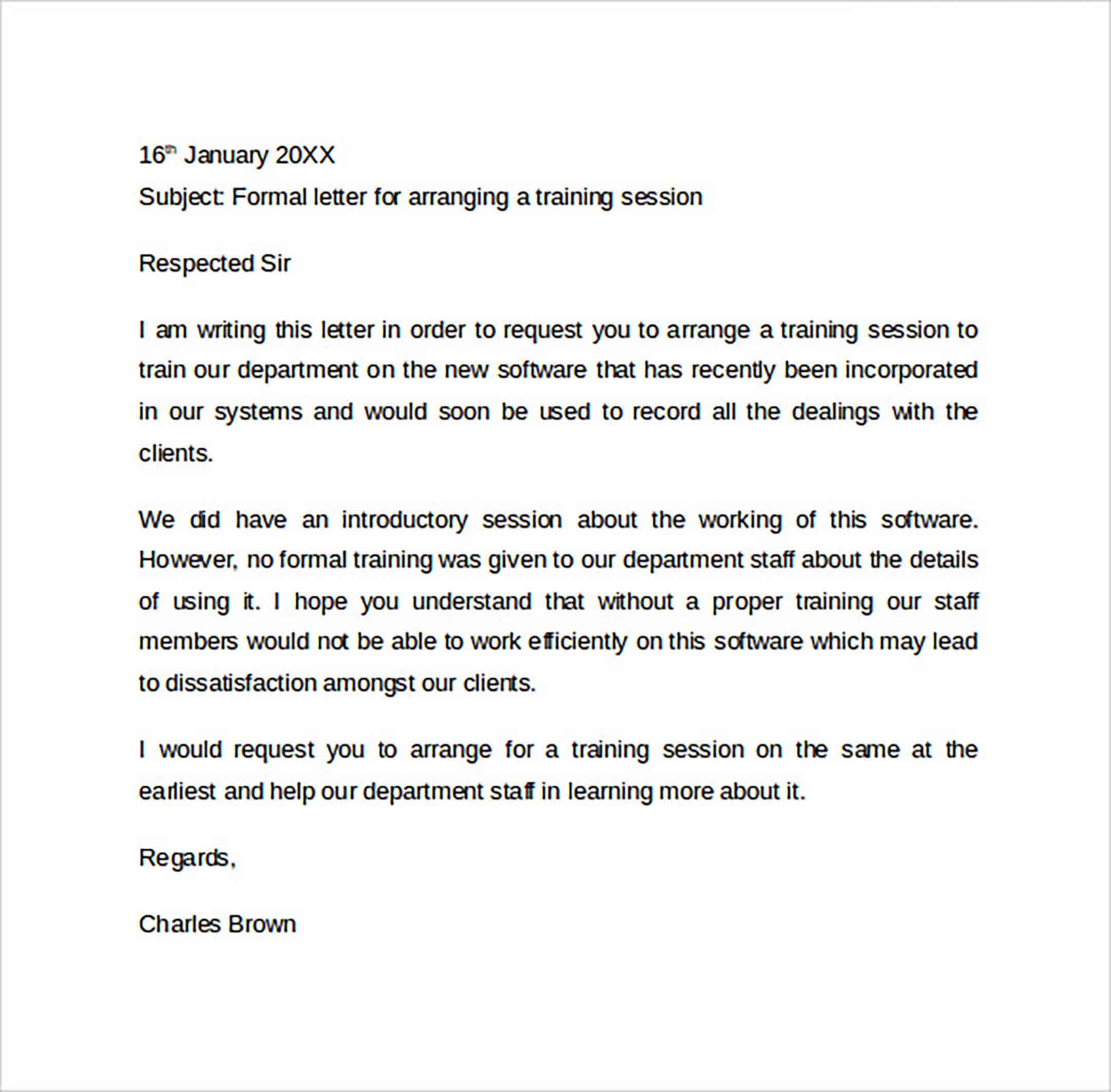 Formal Letter Format to Print