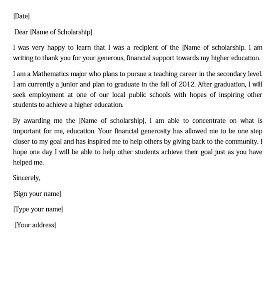 11+ Scholarship Thank You Letter Sample for Doc, PDF, Words Mous Syusa