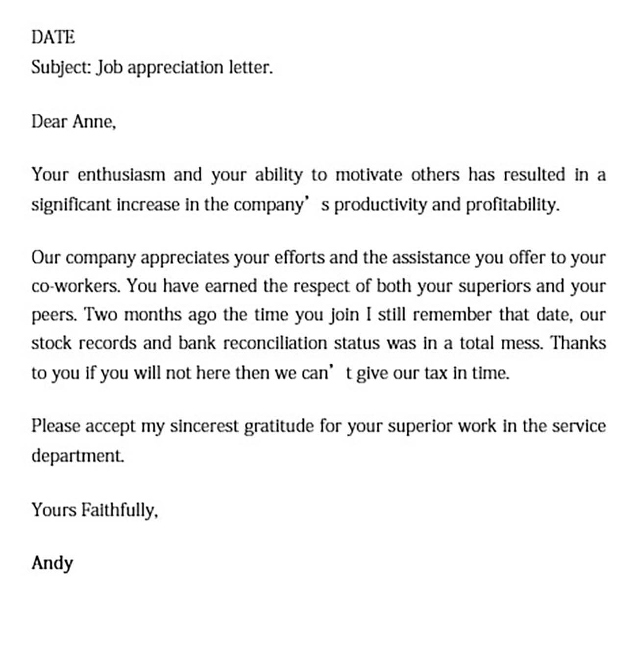 Thank You Letter Of Appreciation Examples Vrogue co