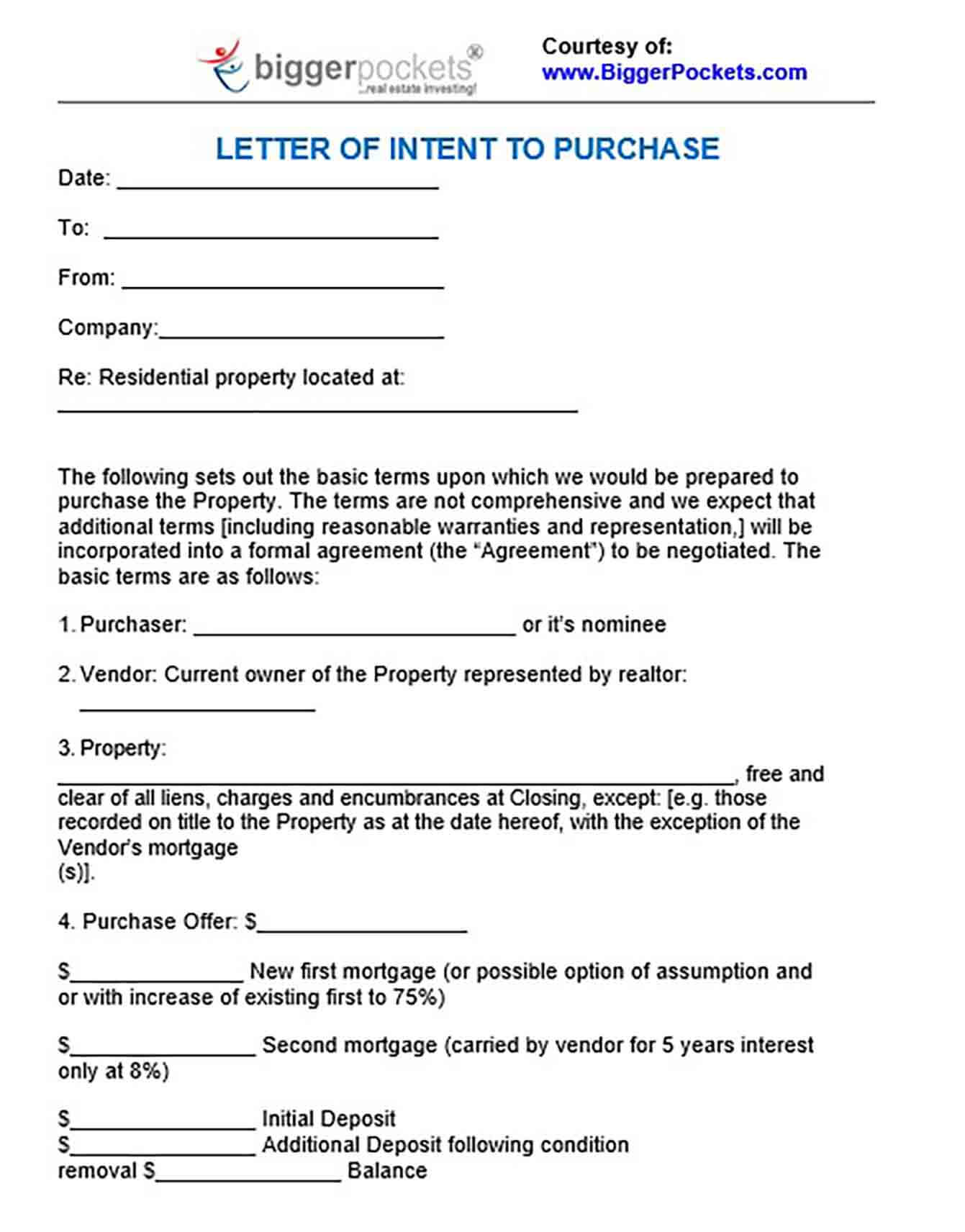 Letter of Intent Real Estate and how to make the reader interested to