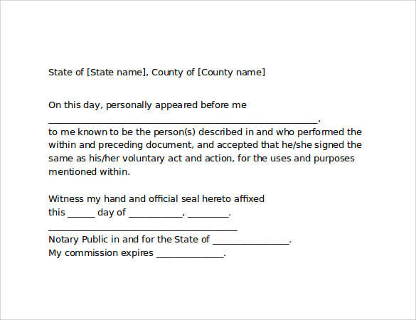 Notarized Letter Format