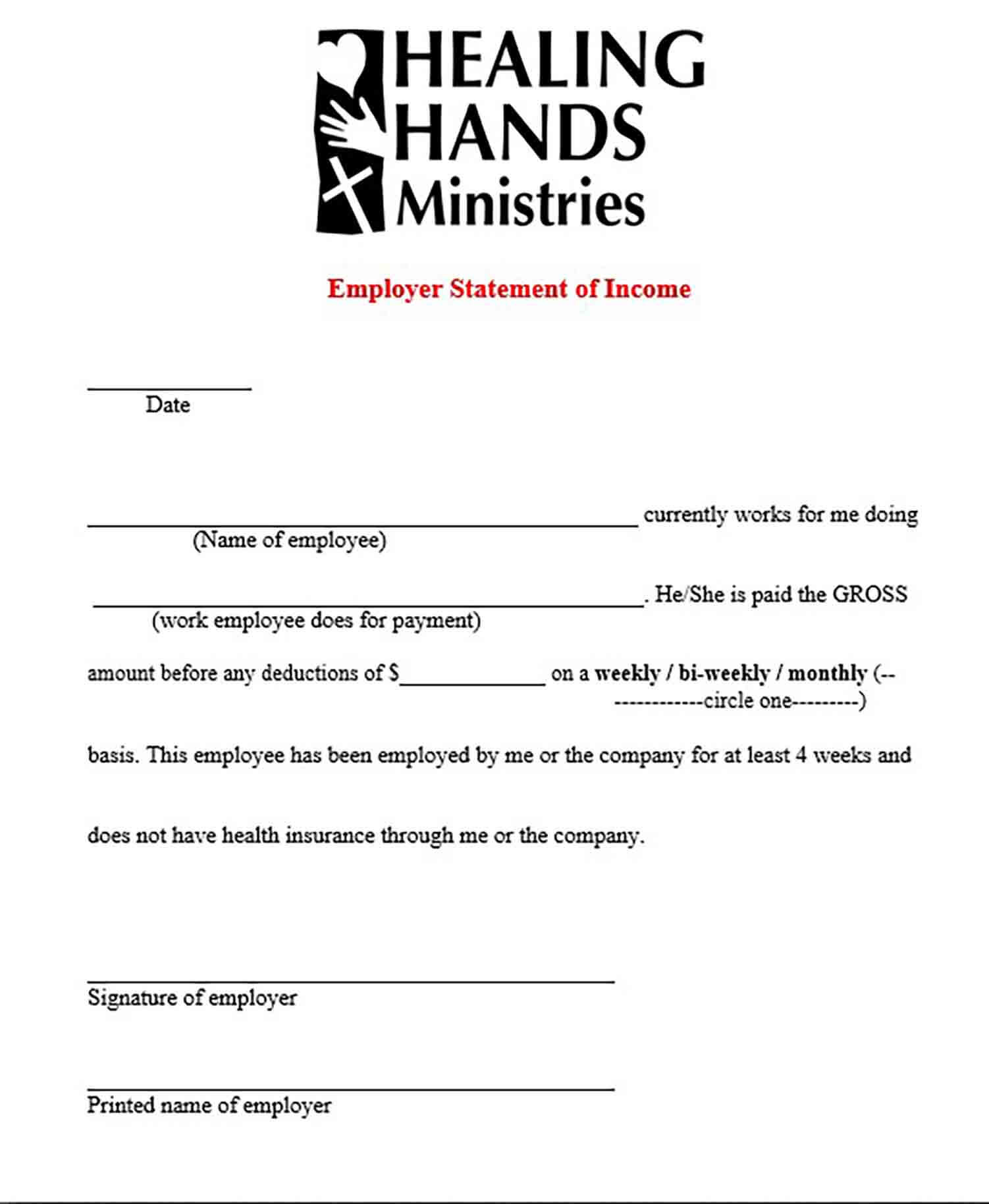 Proof of Income Letter templates