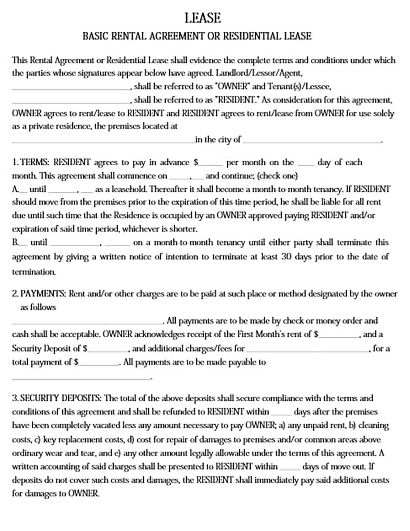 Rental Lease Agreement Letter