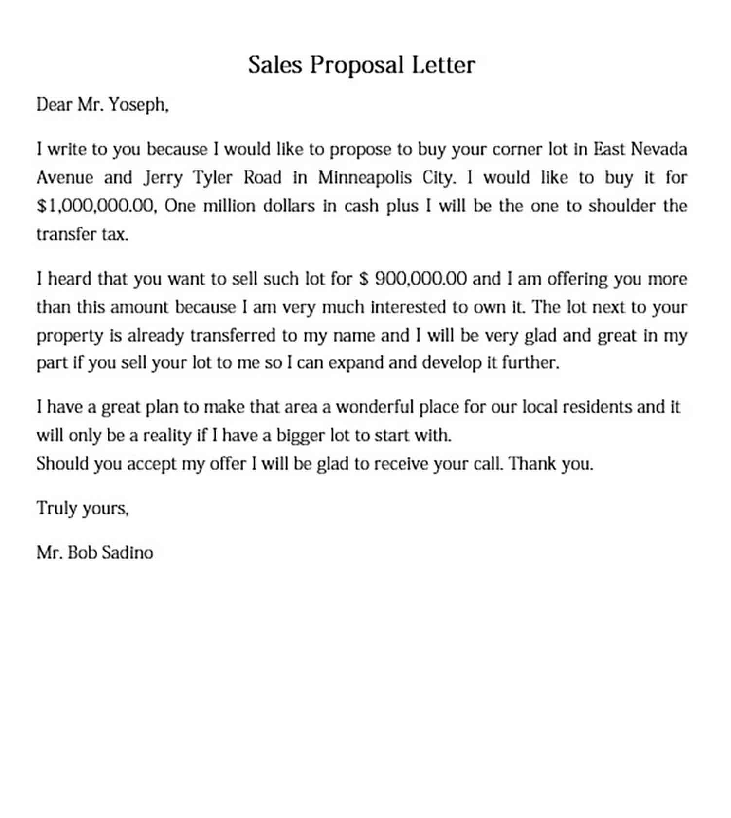 Sales Proposal Letter to