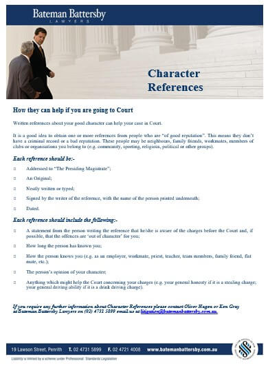 Sample Character Reference Letter for Court