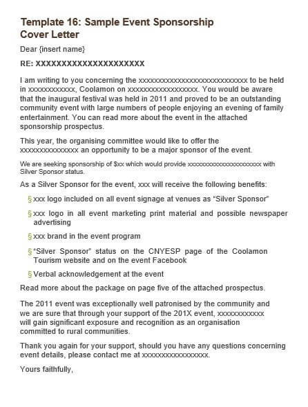 Sample Event Sponsorship Letter