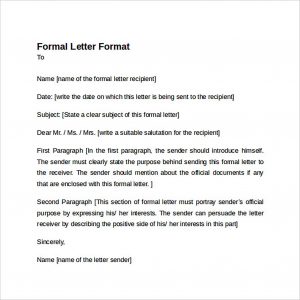 39+ Sample Formal Letter Format for PDF, Doc, and Words | Mous Syusa