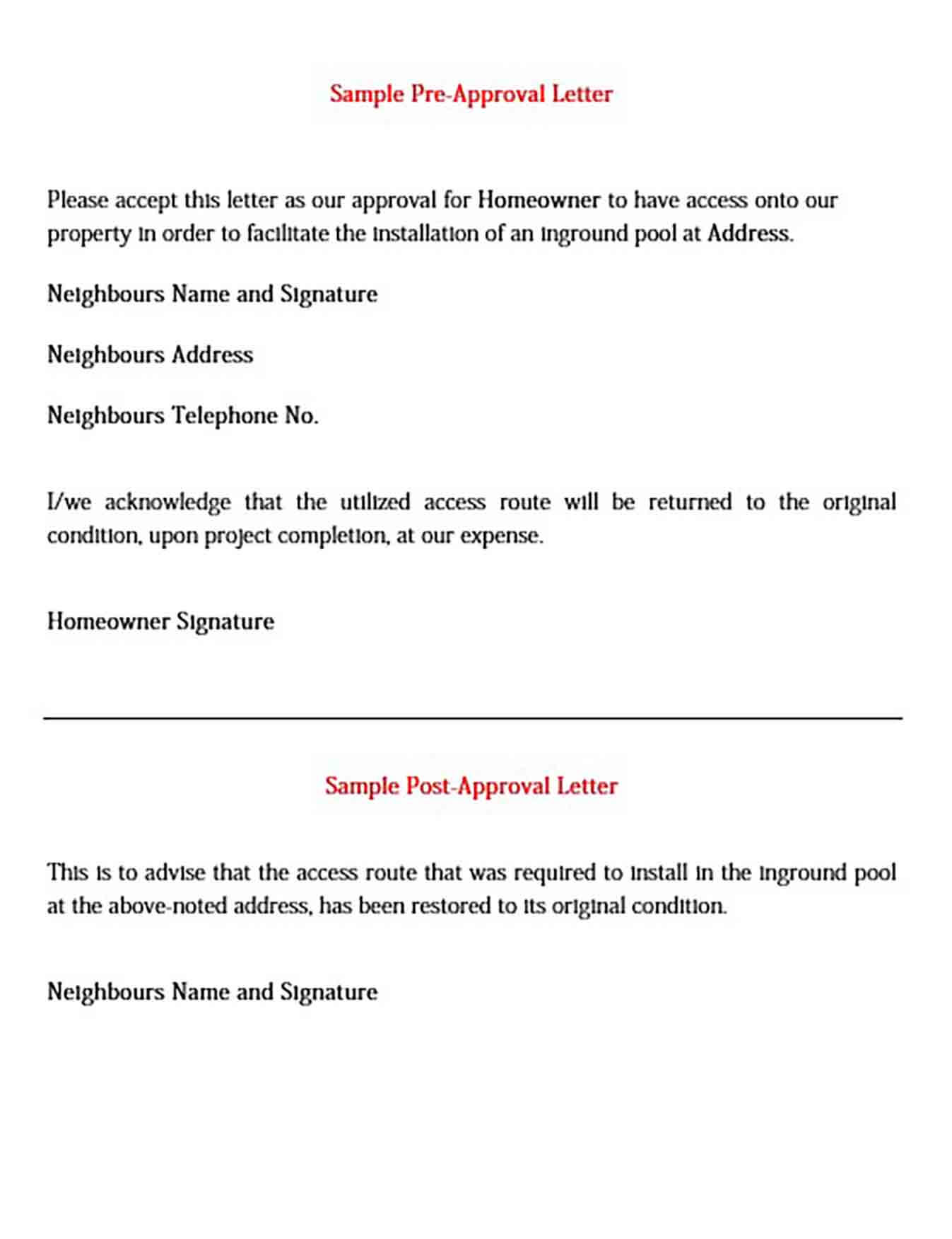 Pre Approval Letter for Doc, PDF, and Word Mous Syusa