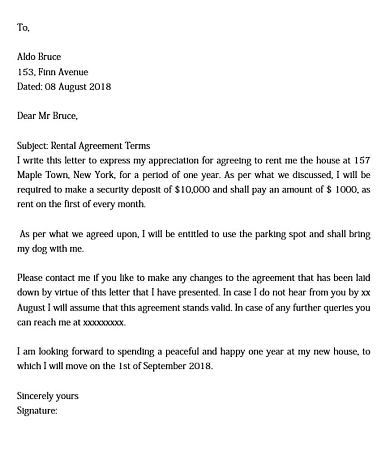 Rent Free Letter Template