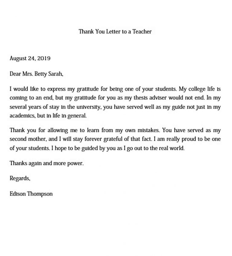 Thank you letter to teacher and how to make them melted to your letter ...