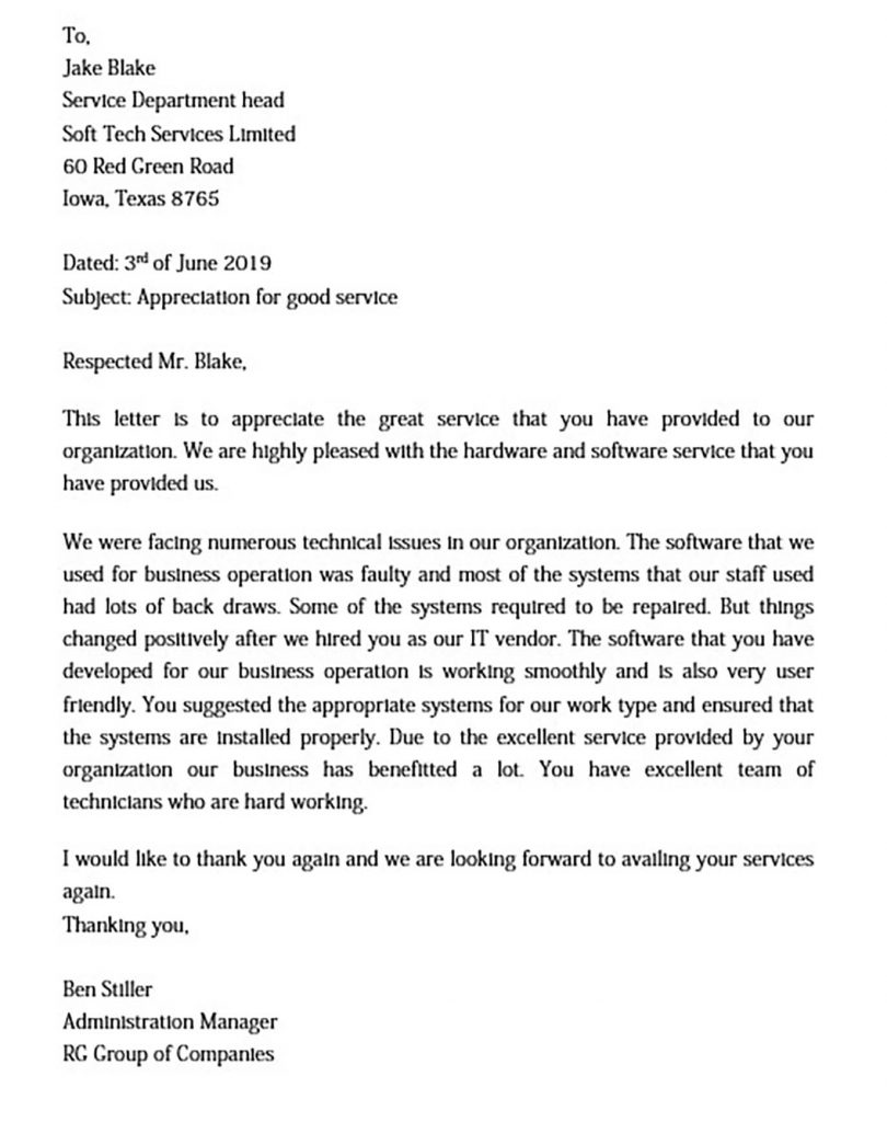 Thank You Letter for Appreciation and tips to make it easy to read and ...