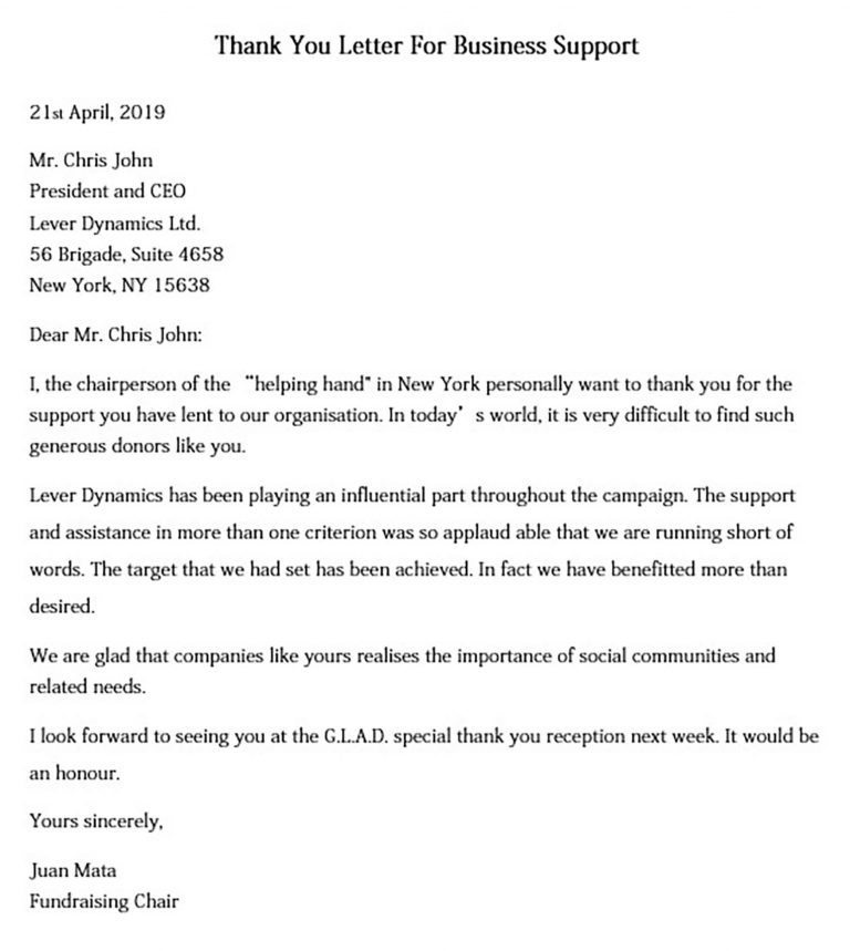 Letter of Support Sample and how to make the reader interested in ...